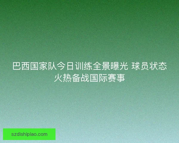 巴西国家队今日训练全景曝光 球员状态火热备战国际赛事